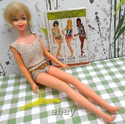 Vintage Barbie Doll 1180 TNT Platinum Blonde Casey Earring Swimsuit EUC MOD C60