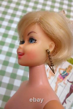 Vintage Barbie Doll 1180 TNT Platinum Blonde Casey Earring Swimsuit EUC MOD C60