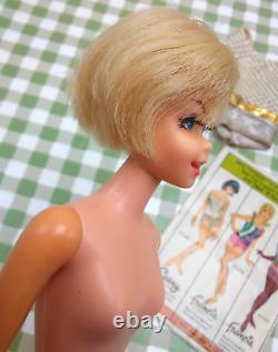 Vintage Barbie Doll 1180 TNT Platinum Blonde Casey Earring Swimsuit EUC MOD C60