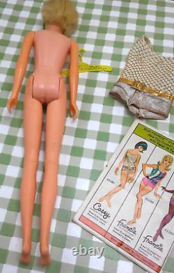 Vintage Barbie Doll 1180 TNT Platinum Blonde Casey Earring Swimsuit EUC MOD C60