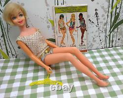 Vintage Barbie Doll 1180 TNT Platinum Blonde Casey Earring Swimsuit EUC MOD C60