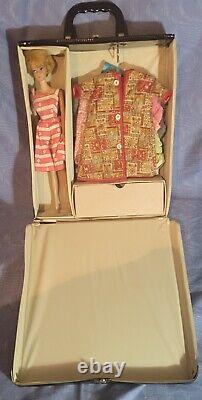 Vintage Barbie Doll, 1960s, Blonde Bubblecut Midge Doll with Case & Clothes Lot