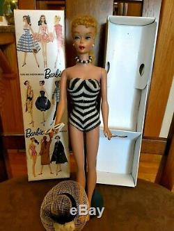 Vintage Barbie Doll #4 Blonde Ponytail Body T. M. Near Mint Free Shipping