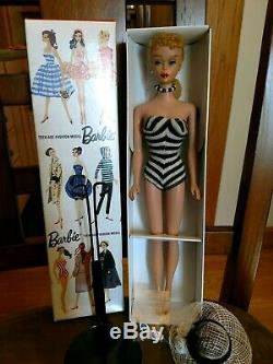 Vintage Barbie Doll #4 Blonde Ponytail Body T. M. Near Mint Free Shipping