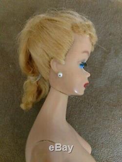 Vintage Barbie Doll #4 Blonde Ponytail Body T. M. Near Mint Free Shipping