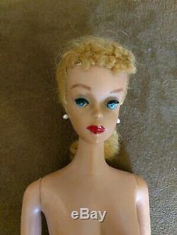 Vintage Barbie Doll #4 Blonde Ponytail Body T. M. Near Mint Free Shipping