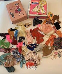 Vintage Barbie Doll Case Cases & Lot of Clothing Outfits As Is