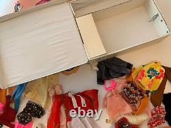 Vintage Barbie Doll Case Cases & Lot of Clothing Outfits As Is