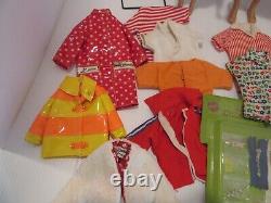 Vintage Barbie Doll Lot Blonde Ponytail Bubble Cut Flocked Ken Skipper Clothes