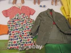 Vintage Barbie Doll Lot Blonde Ponytail Bubble Cut Flocked Ken Skipper Clothes