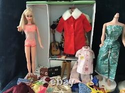 Vintage Barbie Doll Lot, TNT Doll, Clothes Shoes Accessories Travel Case Clean