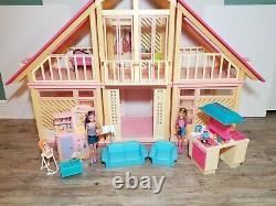 Vintage Barbie Dream House A Frame 1978 Dream Kitchen, Nursery & Furniture Lot