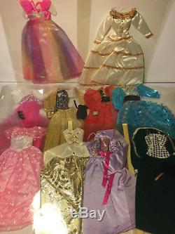 Vintage Barbie Gowns and fancy Dresses! Lot of 10 Dresses