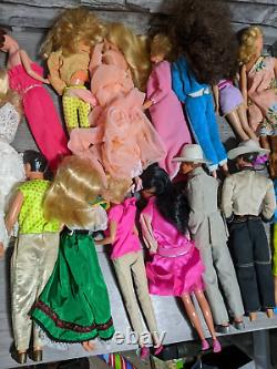 Vintage Barbie Ken 15 Doll Lot Cowboy Rockers Wedding Western Rollerskate Outfit