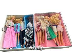 Vintage Barbie Ken Doll 1960s White Case & 11 Dolls With Clothing & Shoes Rare