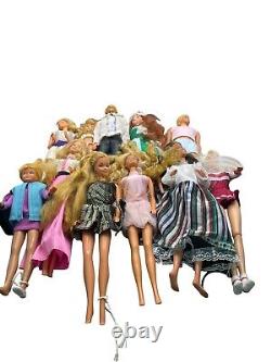 Vintage Barbie Ken Doll 1960s White Case & 11 Dolls With Clothing & Shoes Rare