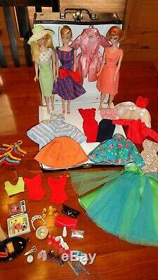 Vintage Barbie Lot 1960's Case Dolls Clothes Acces. Clean Most Exc. Cond. No Work