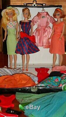 Vintage Barbie Lot 1960's Case Dolls Clothes Acces. Clean Most Exc. Cond. No Work