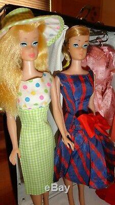 Vintage Barbie Lot 1960's Case Dolls Clothes Acces. Clean Most Exc. Cond. No Work