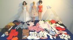 Vintage Barbie Lot Early 60's Swirl Bubblecut Fashion Queen Clothes Shoes Etc