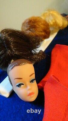 Vintage Barbie Lot Early 60's Swirl Bubblecut Fashion Queen Clothes Shoes Etc