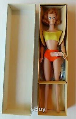 Vintage Barbie MIDGE (1963) Original Titian Box Red Hair Wrist Tag MINT MIB NRFB