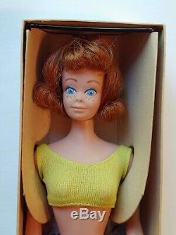 Vintage Barbie MIDGE (1963) Original Titian Box Red Hair Wrist Tag MINT MIB NRFB