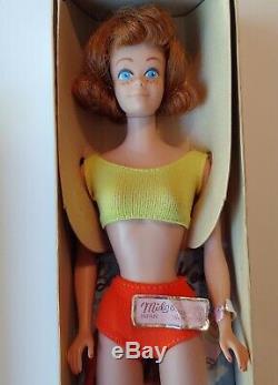 Vintage Barbie MIDGE (1963) Original Titian Box Red Hair Wrist Tag MINT MIB NRFB