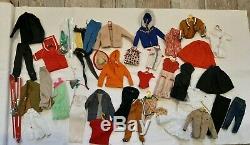 Vintage Barbie Midge Skipper Dolls Cases & Huge Clothing Lot TCL AS IS