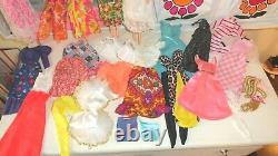 Vintage Barbie Mod Lot Case 5 Dolls Clothes Hats Shoes Played With Lot Clean