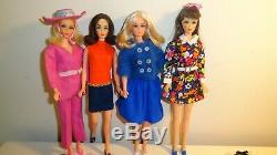 Vintage Barbie Mod Tnt Lot 4 Dolls Clothes Acces. Some Tlc Clean Display Ready