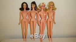 Vintage Barbie Mod Tnt Lot 4 Dolls Clothes Acces. Some Tlc Clean Display Ready