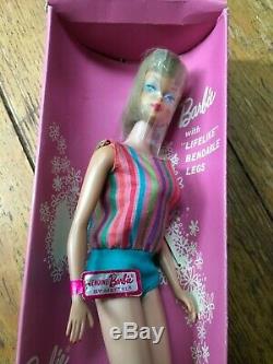 Vintage Barbie Nrfb American Girl Ash Blonde Mint Attached Wrist Tag + Box Lot