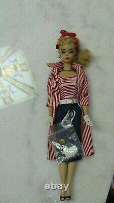 Vintage Barbie Ponytail #3 Roman Holiday Outfit hat coat necklace dress LOT