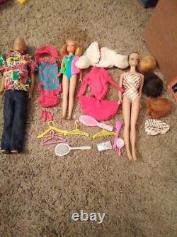 Vintage Barbie Skipper And Ken Doll's lot