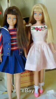 Vintage Barbie Skipper Doll Lot Case Clothes Accessories 4 Skipper 1 Skooter