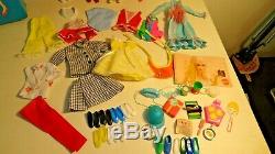 Vintage Barbie Skipper Lot Case 4 Dolls Clothes Accessories Clean Vgc