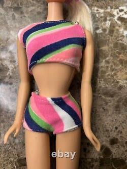 Vintage Barbie Stacey Stacy Doll TNT Platinum Blonde with Striped Swimsuit Mint