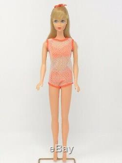 Vintage Barbie TNT Shiny Pale Light Blonde Hair Near Mint Swimsuit OSS