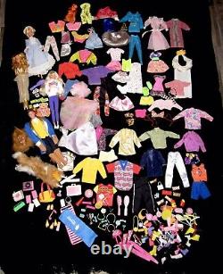 Vintage Barbie and Ken Dolls With Clothing and Accessories Lot