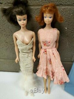 Vintage Barbie and Midge Doll Case Japan1968 1962 With Cloths Lot (dd) (i30)