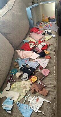 Vintage Barbie trunk and LARGE LOT of clothing