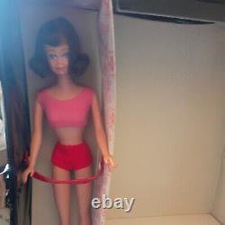 Vintage BarbieLOT of 2@1962MIDGEBlonde+Brunette in ORIG swim suits+ 1964 CASE