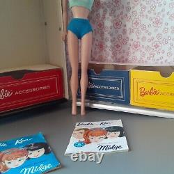 Vintage BarbieLOT of 2@1962MIDGEBlonde+Brunette in ORIG swim suits+ 1964 CASE