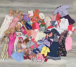 Vintage Barbies Lot Of 30+ Clothes & Accessories With Vintage Samsonite Box