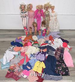 Vintage Barbies Lot Of 30+ Clothes & Accessories With Vintage Samsonite Box