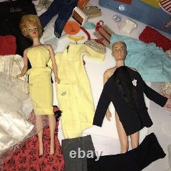 Vintage Dolls Barbie Ken & Clothing case Lot mix Original Mattel clean 1960's