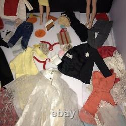 Vintage Dolls Barbie Ken & Clothing case Lot mix Original Mattel clean 1960's