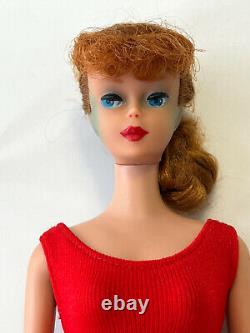 Vintage Early Old Ponytail Redhead #5 Barbie Redhead ALL ORIGINAL With Stand JAPAN