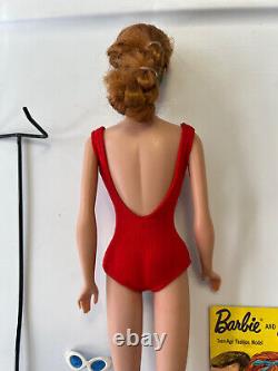 Vintage Early Old Ponytail Redhead #5 Barbie Redhead ALL ORIGINAL With Stand JAPAN